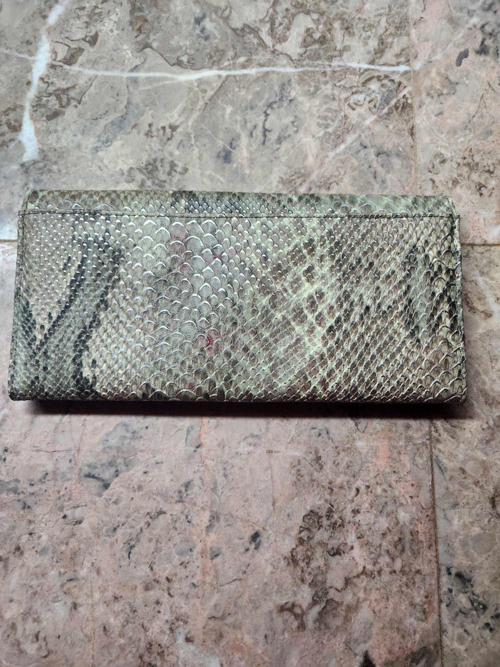 VINTAGE Rolfs Clutch Purse Light Gray Python Embossed Effect - Picture 5 of 5
